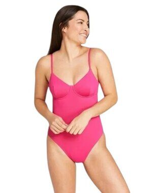 Andie Hot Pink One-Piece Swimsuit NWT Small Pink One Piece Swimwear